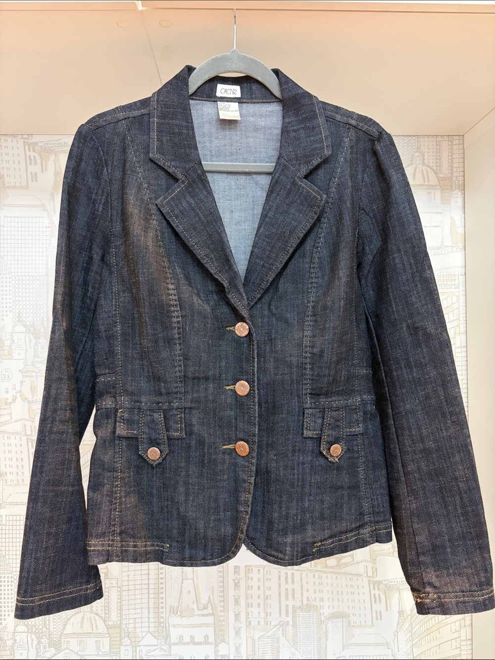 Cache Dark Indigo Denim Blazer Jacket